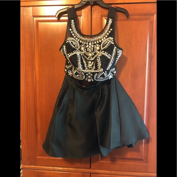 B Darlin Dresses & Skirts - B Darlin 2 Piece Black Formal With Jewels 9/10